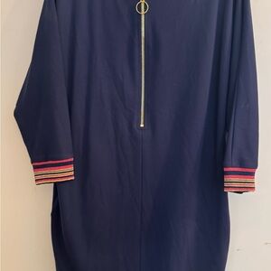 Trina Turk Dark Blue Mini Dress, Highlighted Colorful cuffs